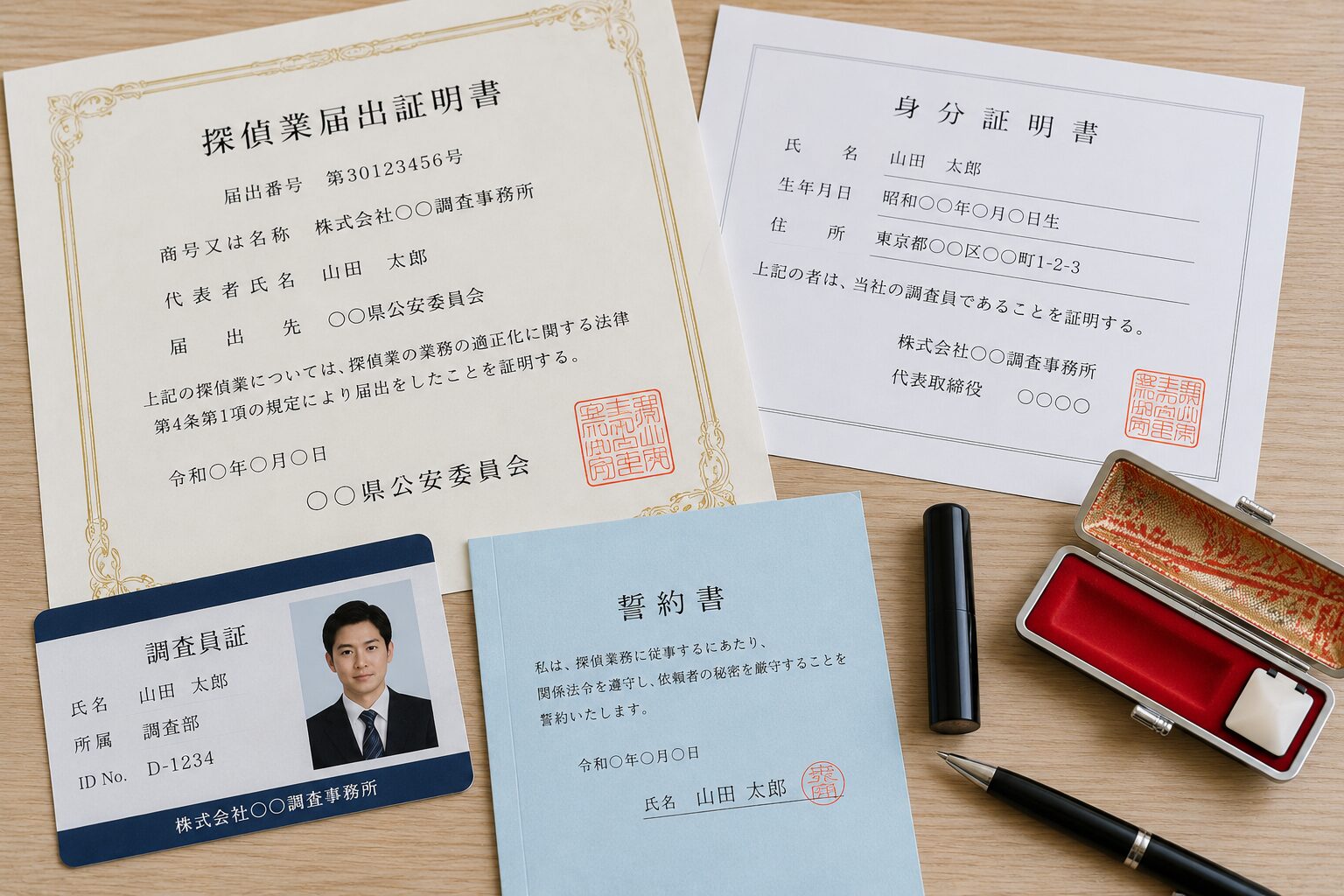 探偵業届出証明書のイメージ