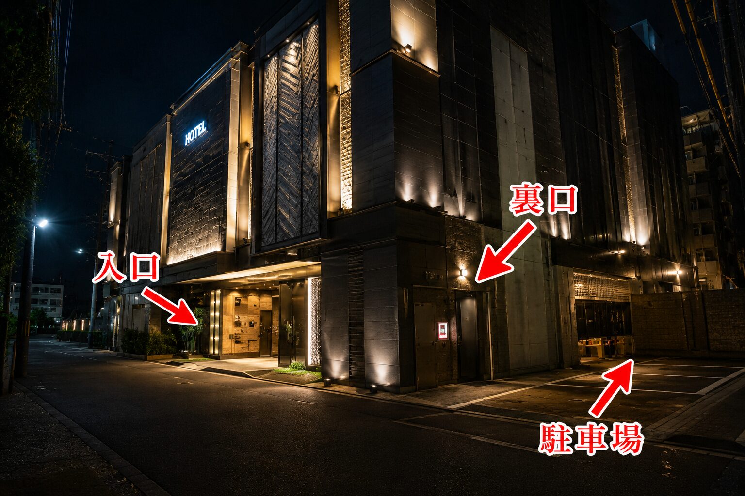 複数の出入口がある施設への対応の難しさをイメージした写真