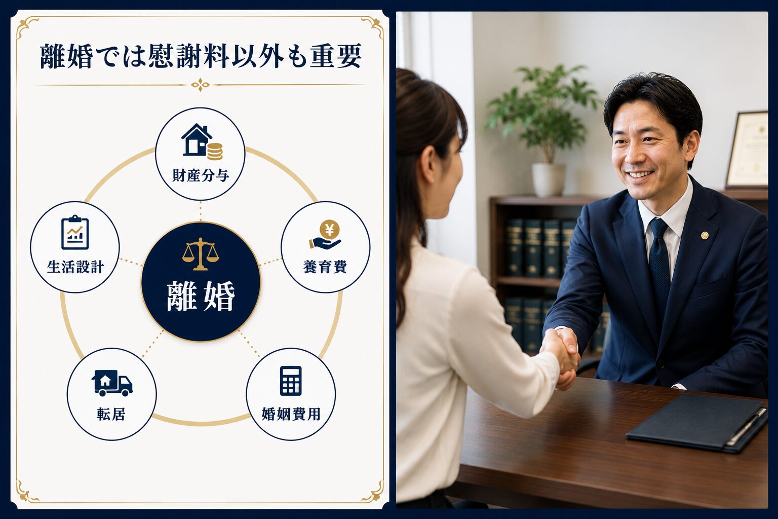 離婚時に発生する財産分与・養育費などのイメージ画像