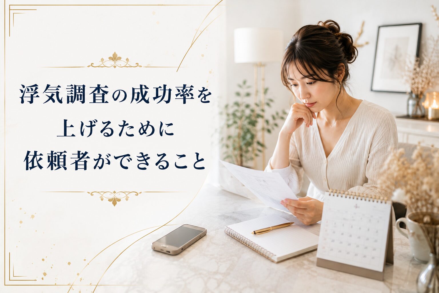 浮気を疑い考え込む人物
