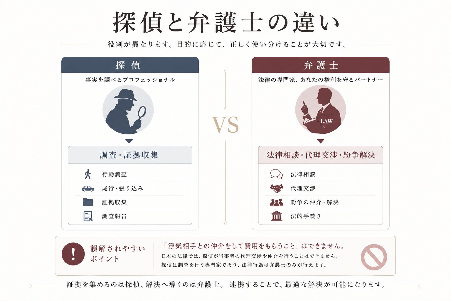 探偵業の範囲を超える業務はできません