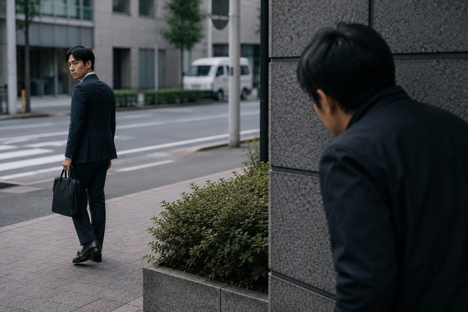 尾行・張り込みを行う調査員のイメージ