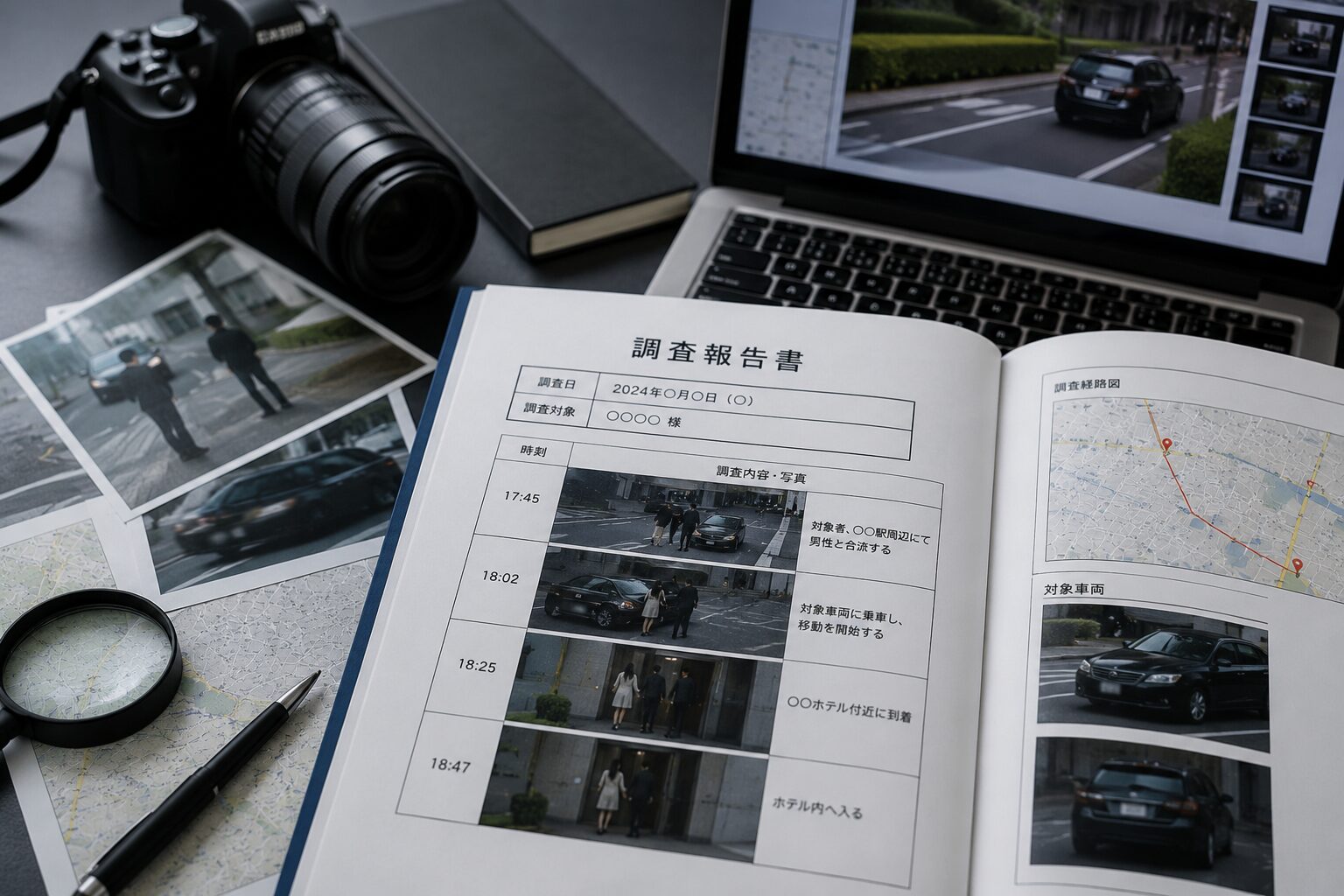 探偵の調査業務・調査報告書のイメージ