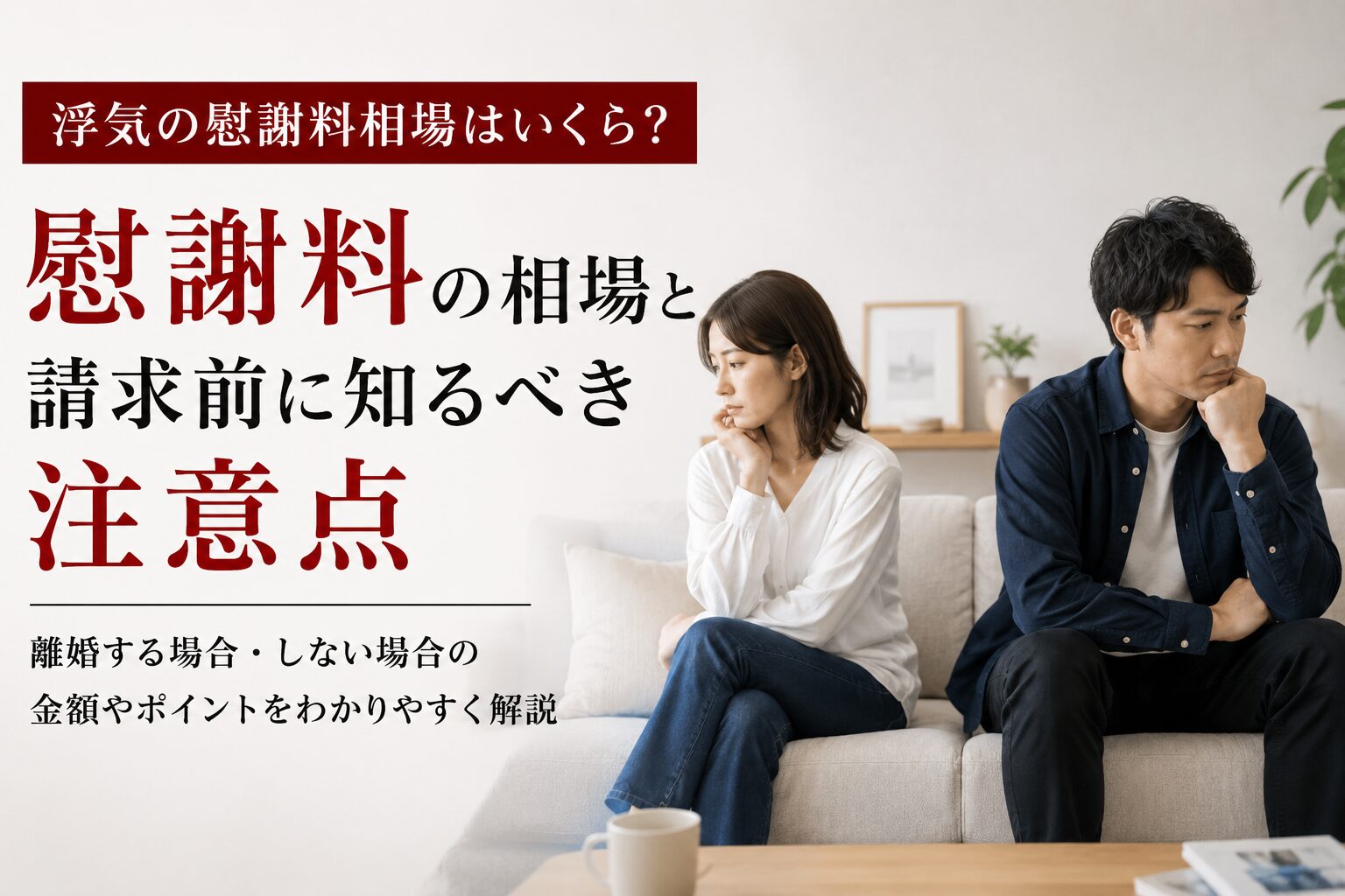 浮気の慰謝料相場について解説するイメージ画像