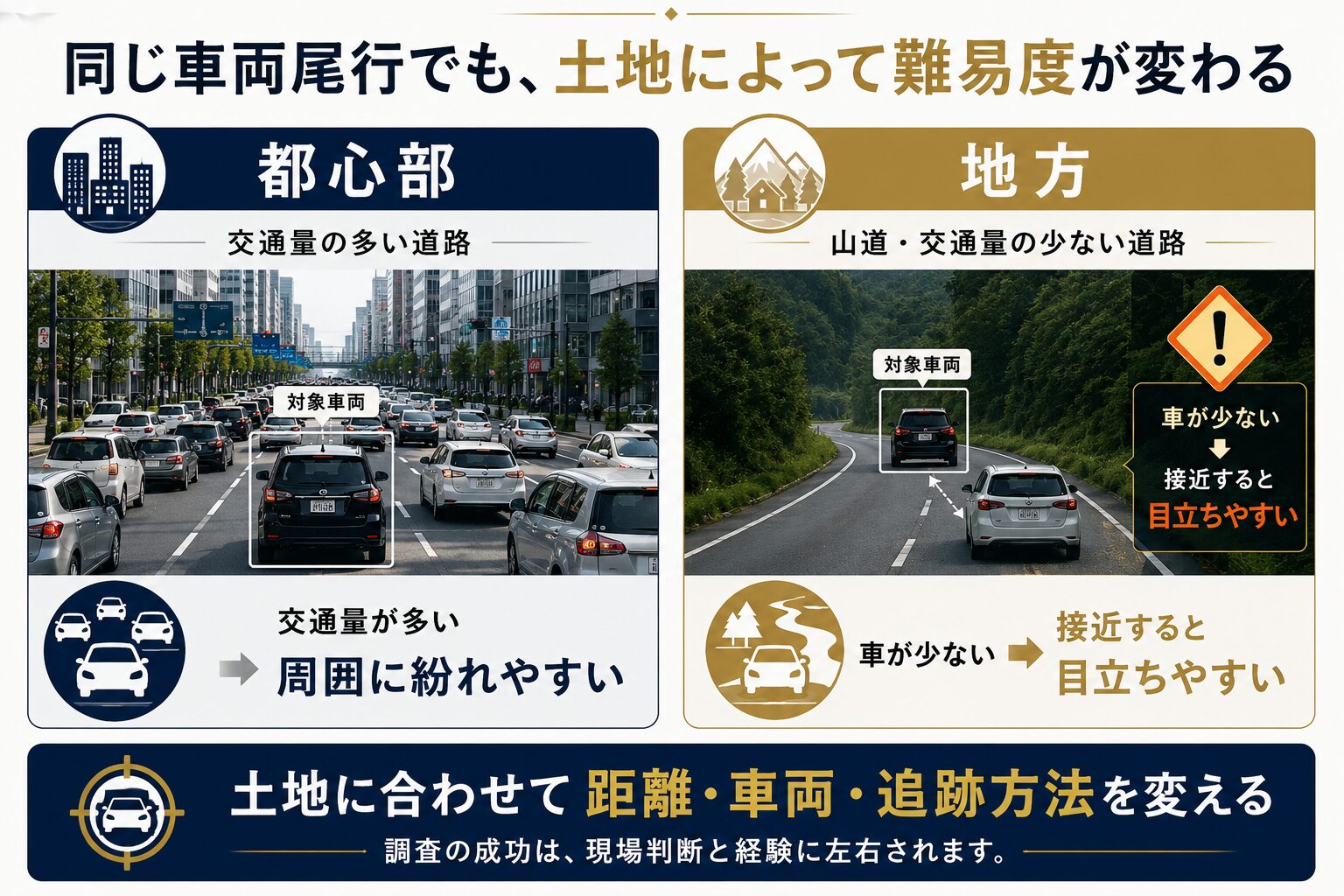 地域によって変わる調査方法のイメージ