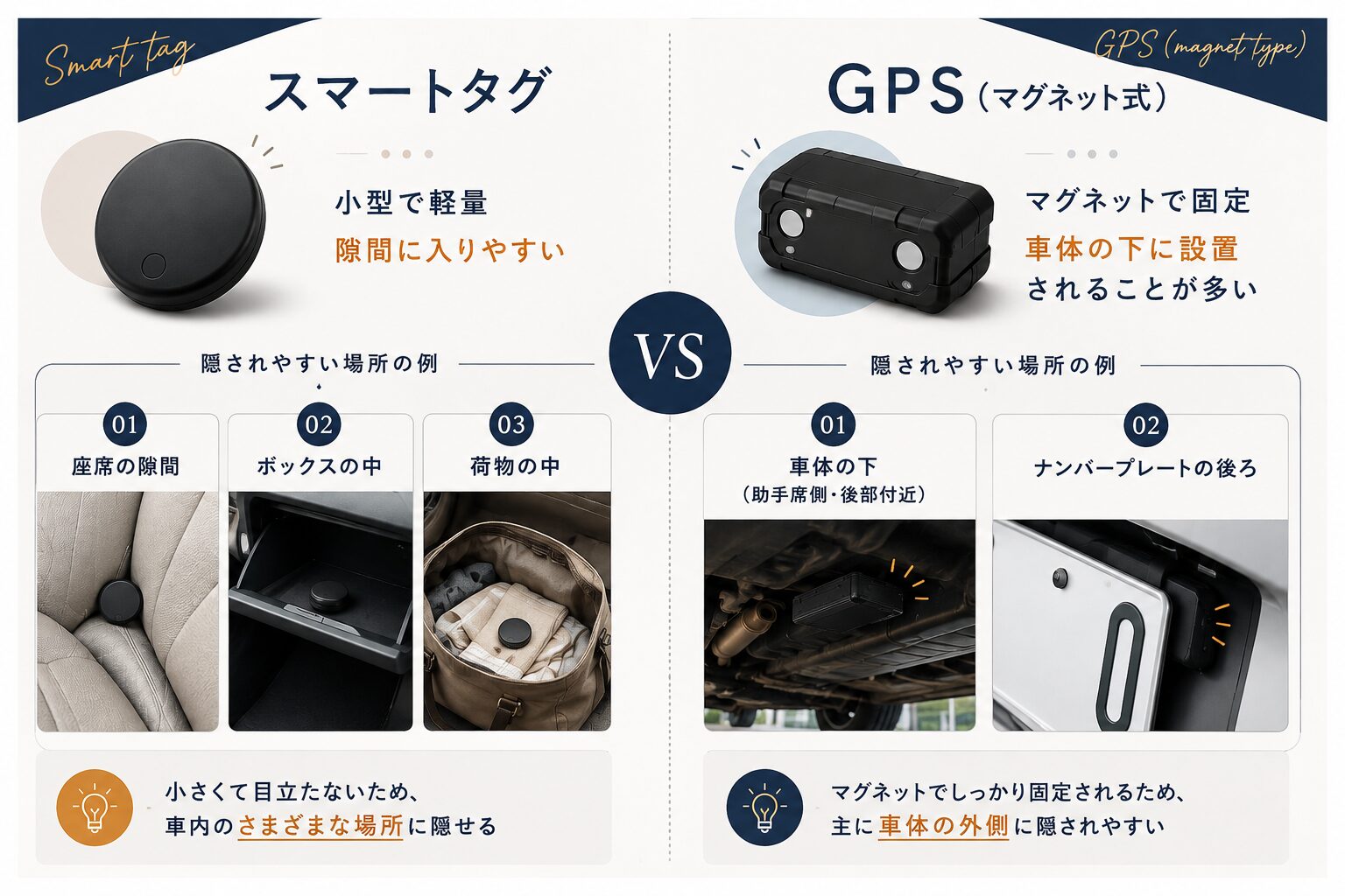 GPS発信機とスマートタグの比較