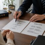浮気相手への慰謝料請求について専門家に相談する様子