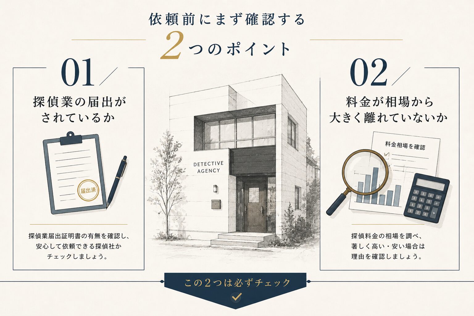 依頼前の基本チェックのイメージ