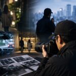 複数の調査員が連携して尾行・張り込み・撮影を行う探偵調査のイメージ