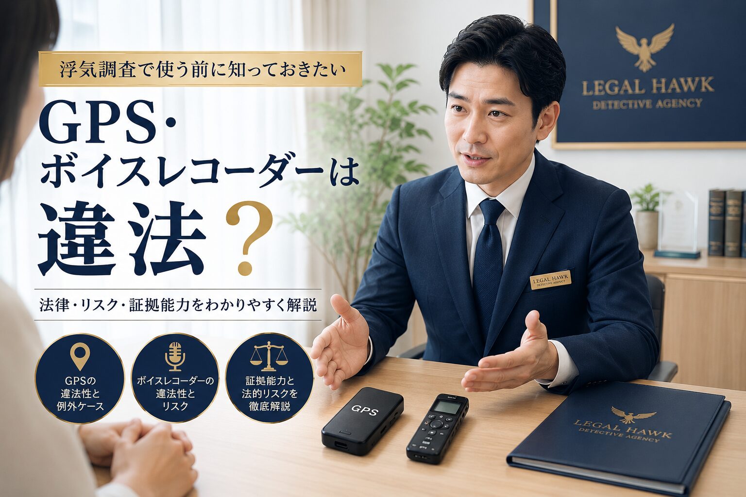 GPS発信機とボイスレコーダーのイメージ