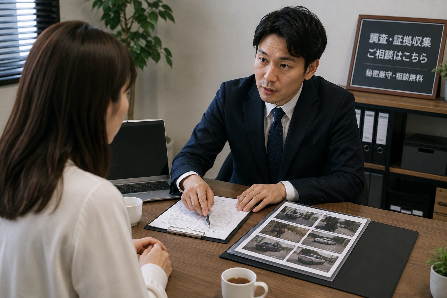 探偵への相談風景・打ち合わせのイメージ写真