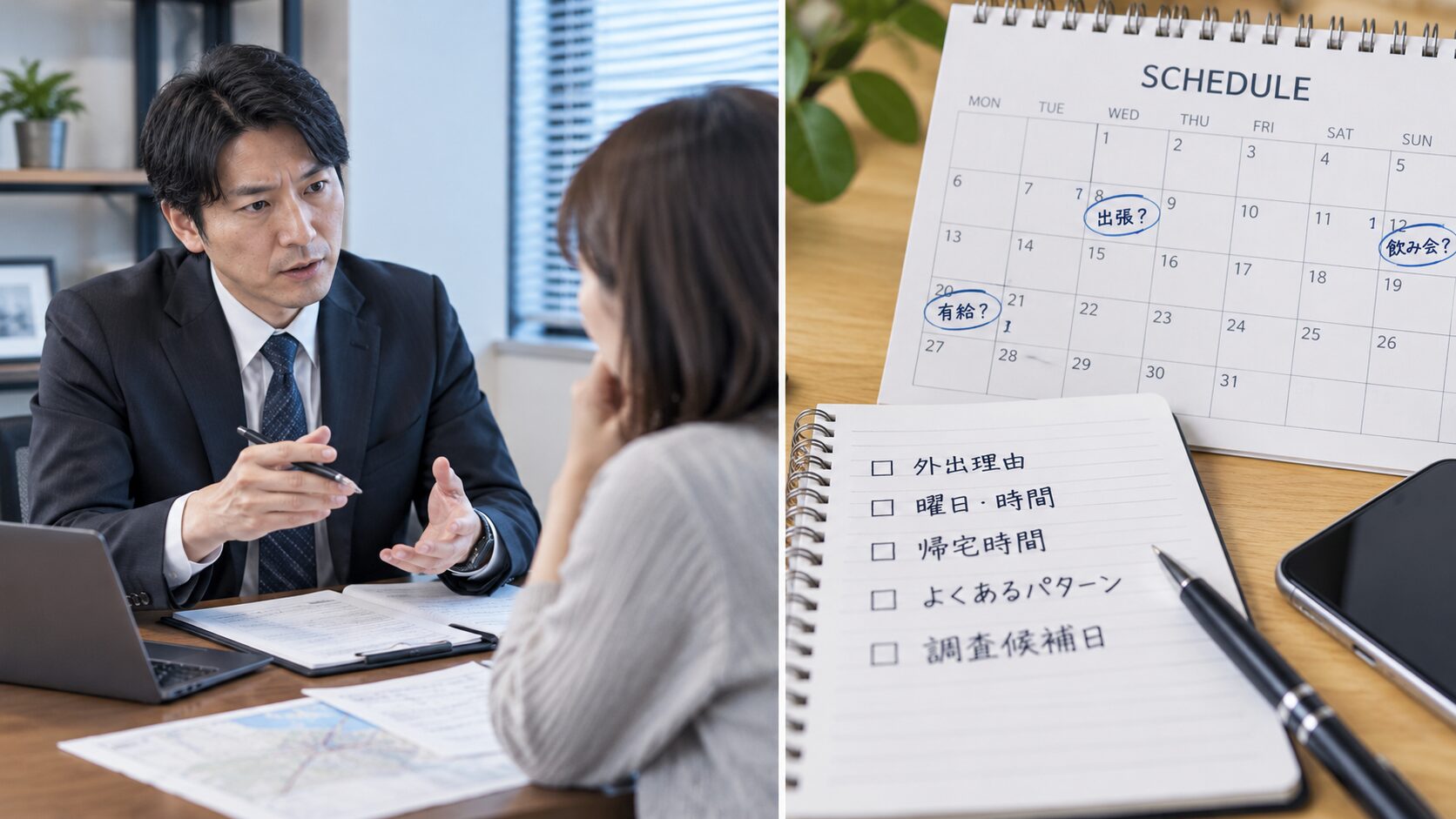 ヒアリングを重ねて可能性の高い日時を絞り込むイメージ