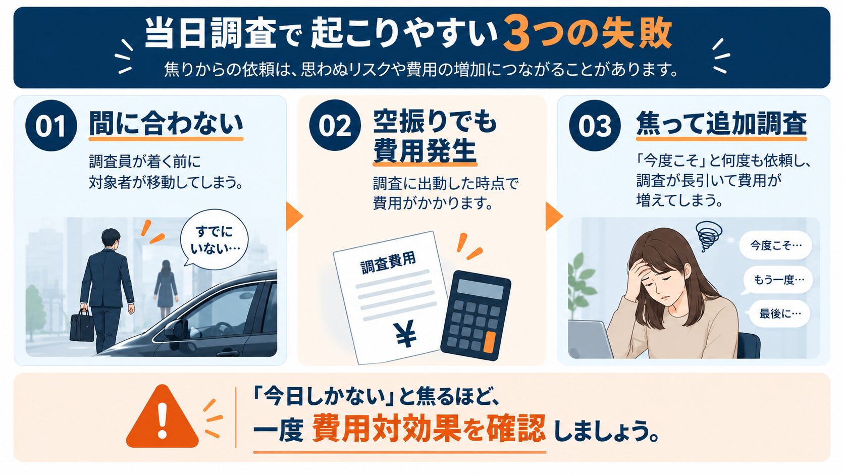 感情的な判断で依頼してしまうリスクのイメージ