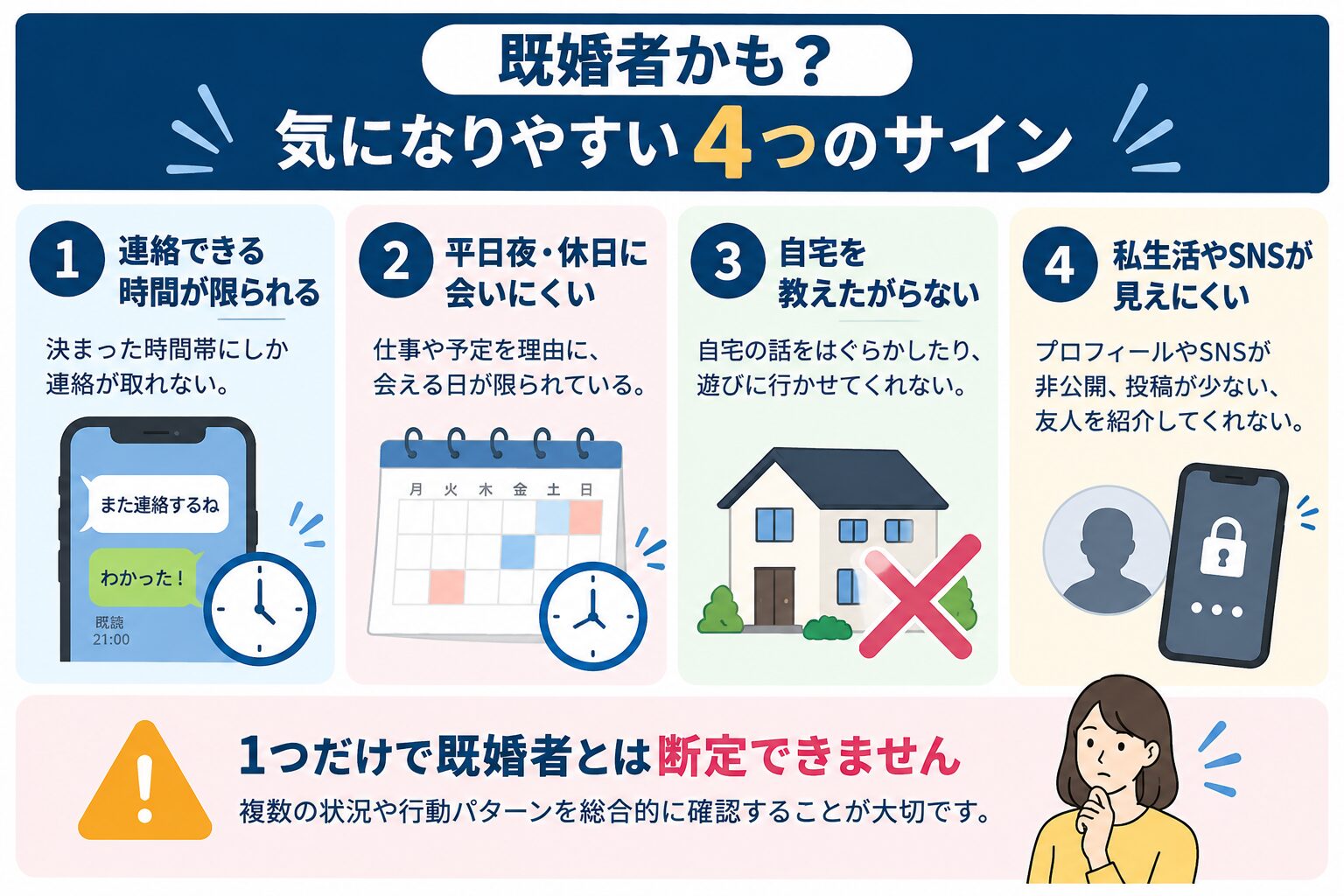 既婚者を疑うきっかけになりやすいポイントの図解