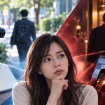 浮気の証拠を自分で集める際の境界線をイメージした、尾行・撮影・スマホ確認に悩む女性の写真
