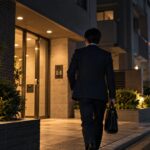 別居中の夫が夜に女性宅と思われるマンションへ向かう様子