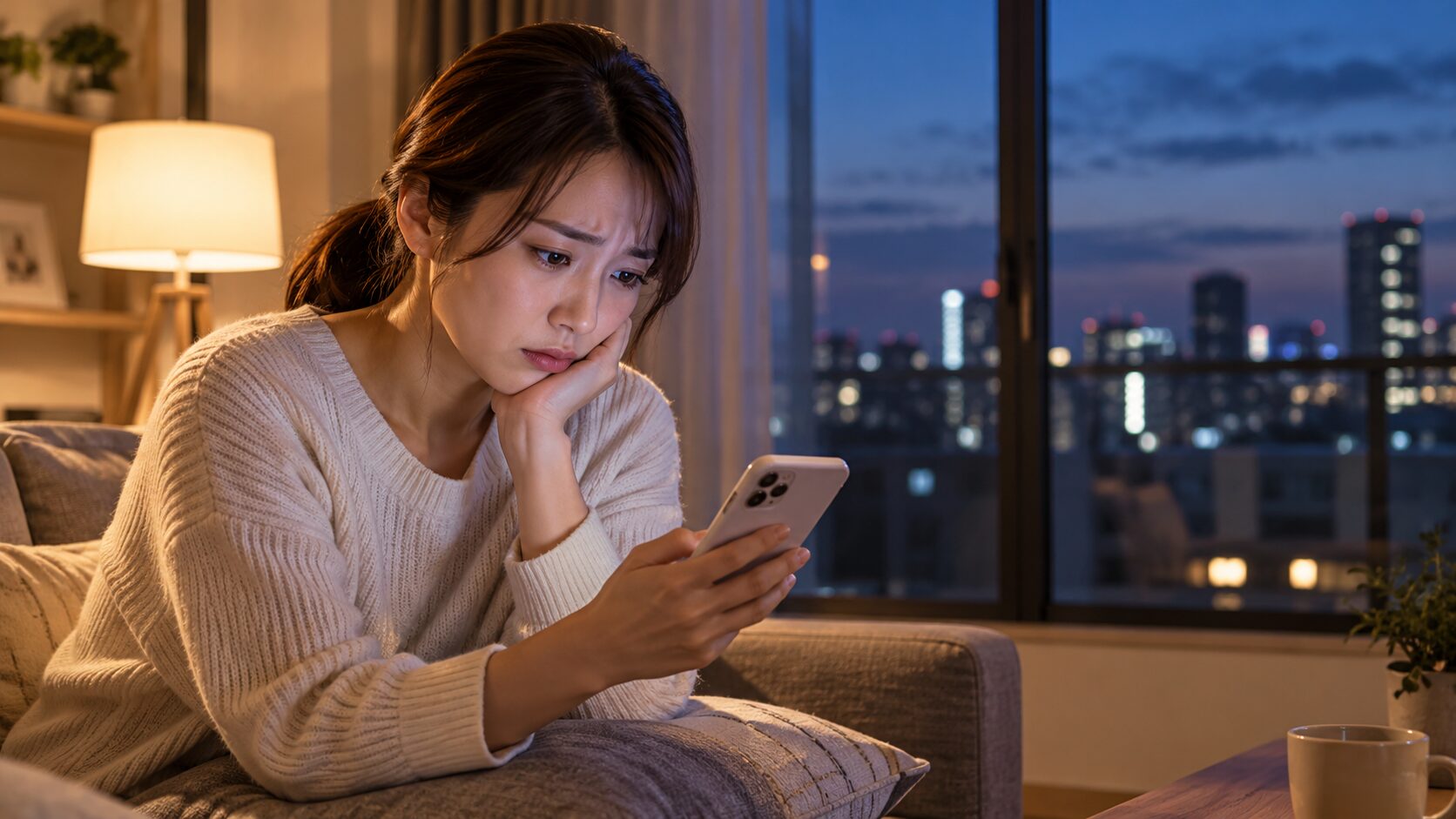 単身赴任中の夫の浮気調査を検討する妻
